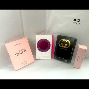 Lot (4) Perfume Samples Amazing Grace, Stella McCartney’s Pop, Gucci’s Guilty,